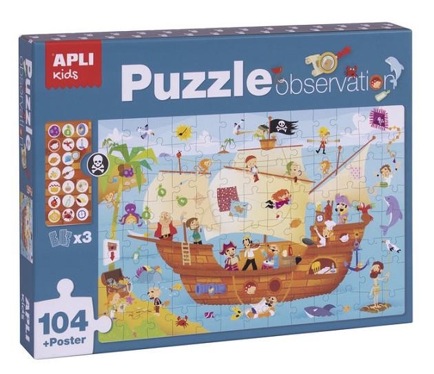 PUZZLE OBSERVATION BARCO PIRATA 104 PIEZAS APLI 17917 | 8410782179177 | Librería Castillón - Comprar libros online Aragón, Barbastro