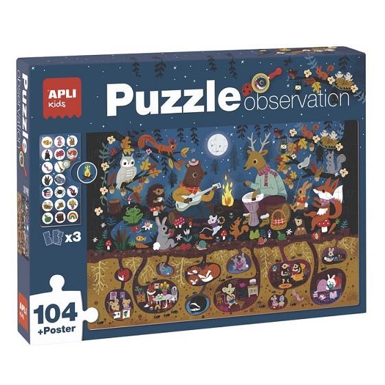 PUZZLE OBSERVATION BOSQUE 104 PIEZAS APLI 18507 | 8410782185079 | Librería Castillón - Comprar libros online Aragón, Barbastro