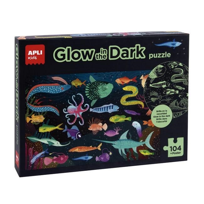 PUZZLE GLOW IN THE DARK OCEANO 104 PIEZAS APLI 18455 | 8410782184553 | Librería Castillón - Comprar libros online Aragón, Barbastro