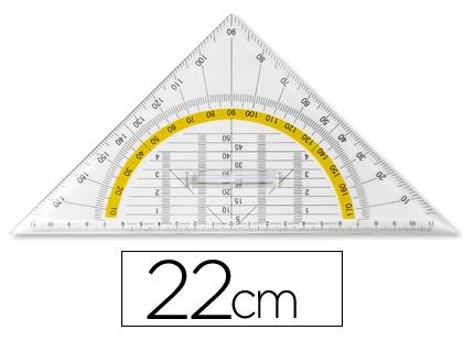 Escuadra liderpapel geometria 22 cm plastico cristal con pestaña de sujeccion | 8423473591011 | Librería Castillón - Comprar libros online Aragón, Barbastro