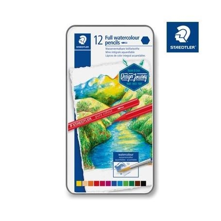 LAPIZ ACUARELABLE STAEDTLER MINA ENTERA 12 COLORES 14610GM12 EN CAJA METALICA | 4007817052280 | Librería Castillón - Comprar libros online Aragón, Barbastro