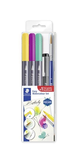 JUEGO ACUARELA MARIPOSA STAEDTLER 3001STB53 (3 ROTULADORES PINCEL + PINCEL + ROTULADOR) | 4007817068427 | Librería Castillón - Comprar libros online Aragón, Barbastro