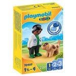 PLAYMOBIL 1-2-3  VETERINARIO CON PERRO 70407 | 4008789704078 | Librería Castillón - Comprar libros online Aragón, Barbastro