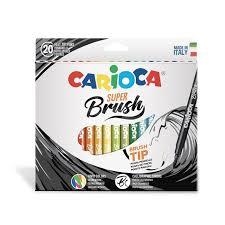 20 ROTULADORES PUNTA PINCEL CARIOCA SUPER BRUSH | 8003511429683 | Librería Castillón - Comprar libros online Aragón, Barbastro