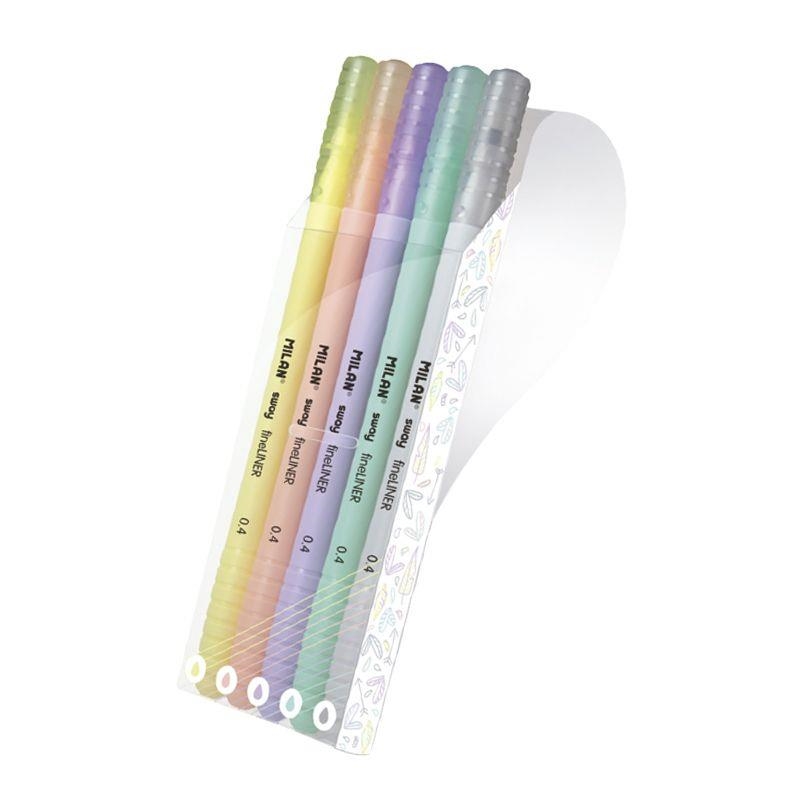 ESTUCHE 5 ROTULADORES MILAN FINELINER PASTEL SWAY | 8411574085966 | Librería Castillón - Comprar libros online Aragón, Barbastro