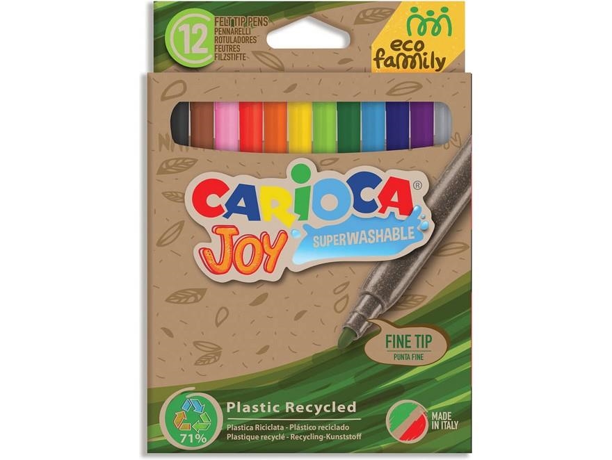 ROTULADORES CARIOCA JOY ECOFAMILY CAJA DE 12 COLORES  | 8003511431006 | Librería Castillón - Comprar libros online Aragón, Barbastro