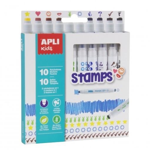 CAJA 10 ROTULADORES APLI KIDS STAMPS | 8410782168072 | Librería Castillón - Comprar libros online Aragón, Barbastro