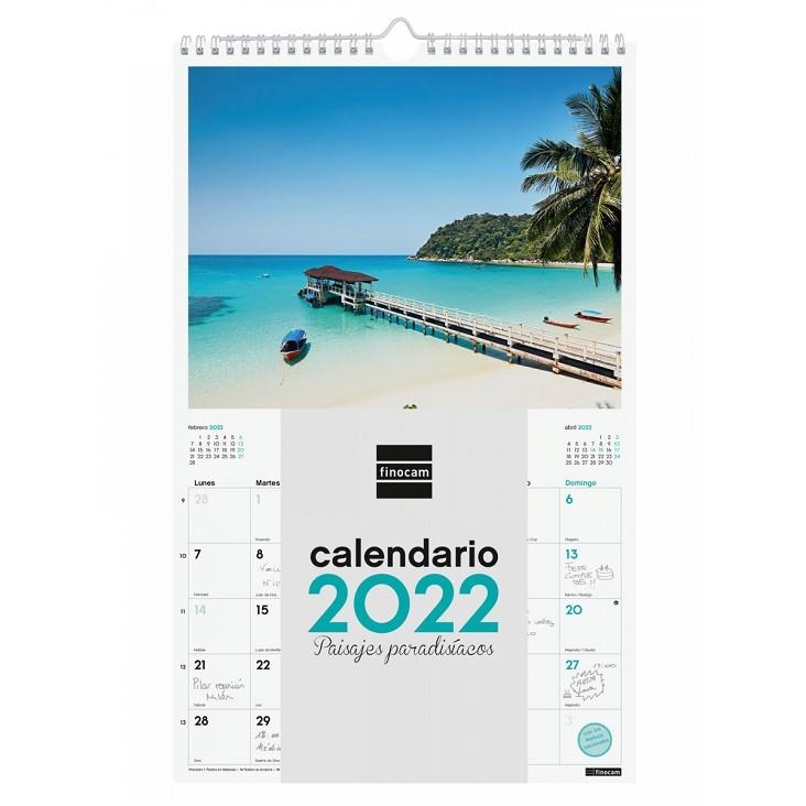 CALENDARIO 2022 PARED FINOCAM ESPIRAL 25 X 40 CM CON FOTO PAISAJES PARADISIACOS+ | 8422952324546 | Librería Castillón - Comprar libros online Aragón, Barbastro