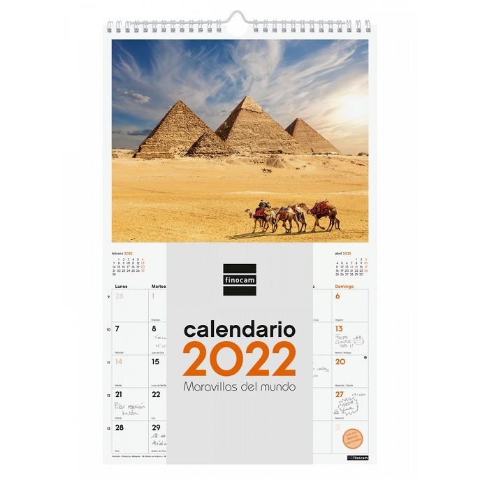 CALENDARIO 2022 PARED FINOCAM ESPIRAL 25 X 40 CM CON FOTO MARAVILLAS DEL MUNDO+ | 8422952324539 | Librería Castillón - Comprar libros online Aragón, Barbastro