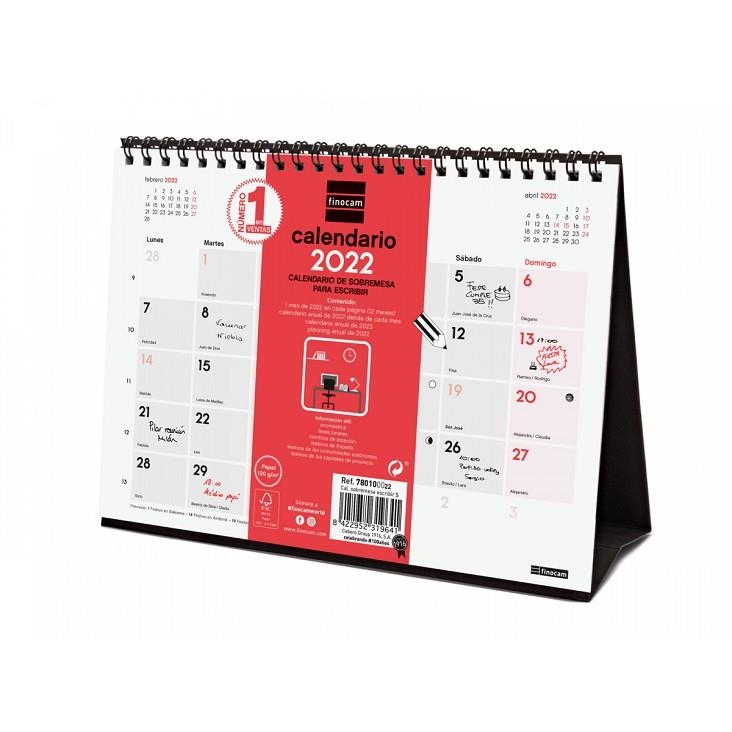 CALENDARIO 2022 SOBREMESA FINOCAM PARA ESCRIBIR S 210X50 MM NEUTRO | 8422952319641 | Librería Castillón - Comprar libros online Aragón, Barbastro