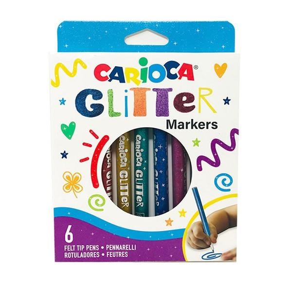 CARIOCA ROTULADORES GLITTER CAJA DE 6 PIEZAS EN COLORES SURTIDOS | 8003511421908 | Librería Castillón - Comprar libros online Aragón, Barbastro