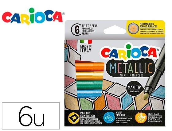 CARIOCA METALLIC MAXI CAJA 6 ROTULADORES DE COLORES SURTIDOS | 8003511431617 | Librería Castillón - Comprar libros online Aragón, Barbastro