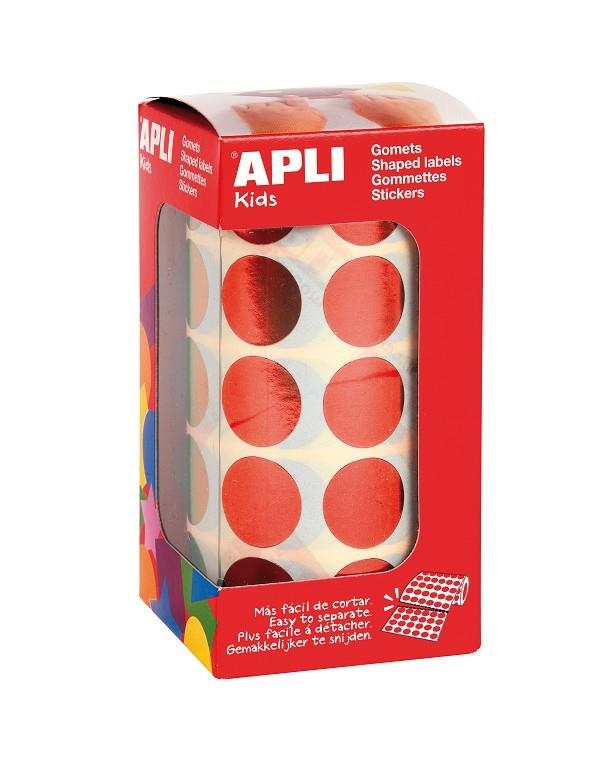 GOMETS APLI 12050 REDONDOS GRANDES 20 MM METALIZADOS ROJO | 8410782120490 | Librería Castillón - Comprar libros online Aragón, Barbastro