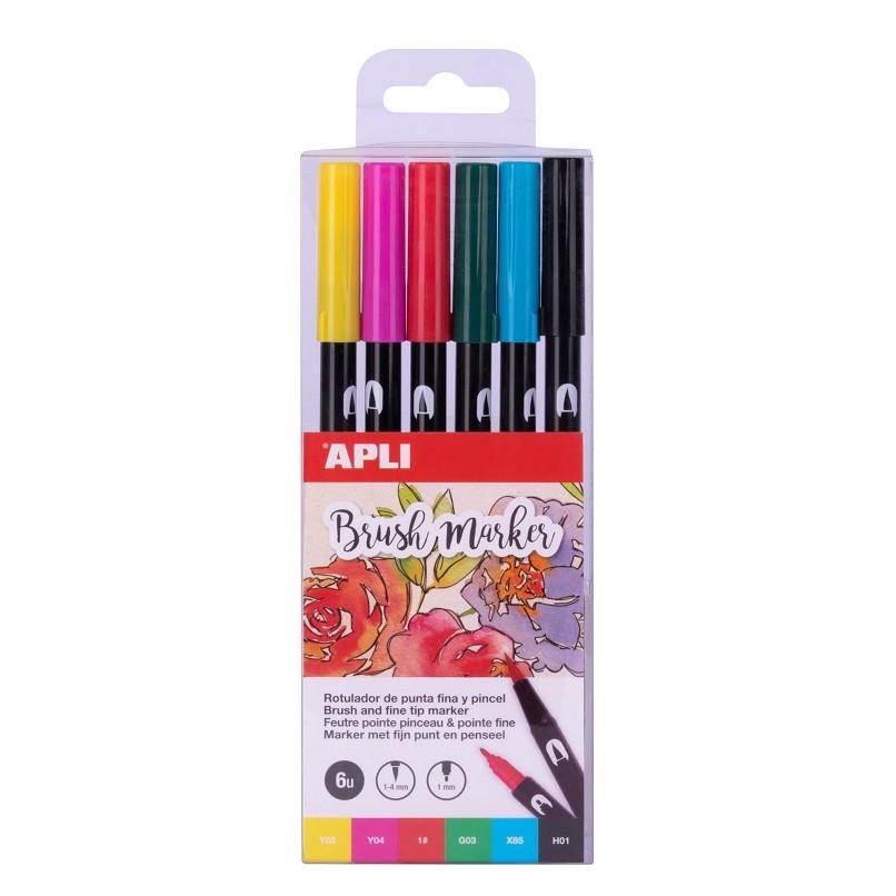 ROTULADOR PINCEL DUO COLORES SURTIDOS 6 U. | 8410782180623 | Librería Castillón - Comprar libros online Aragón, Barbastro