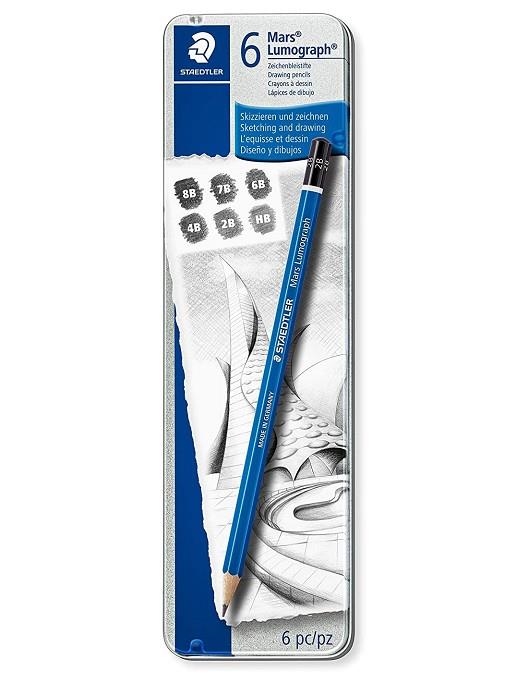 CAJA METÁLICA 6 LAPICEROS STAEDTLER MARS LUMOGRAFPH | 4007817108710 | Librería Castillón - Comprar libros online Aragón, Barbastro