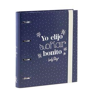 CARPEBLOCK / CARPETA A4 4 ANILLAS VACIA CIERRE GOMA ELÁSTICA YO ELIJO SOÑAR BONITO | 8435458015351 | LOVELY STORY | Librería Castillón - Comprar libros online Aragón, Barbastro