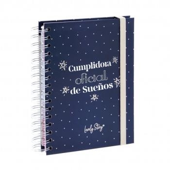 CUADERNO A5 ESPIRAL CON CIERRE GOMA ELASTICA CUMPLIDORA OFICIAL SUEÑOS | 8435458014675 | LOVELY STORY | Librería Castillón - Comprar libros online Aragón, Barbastro