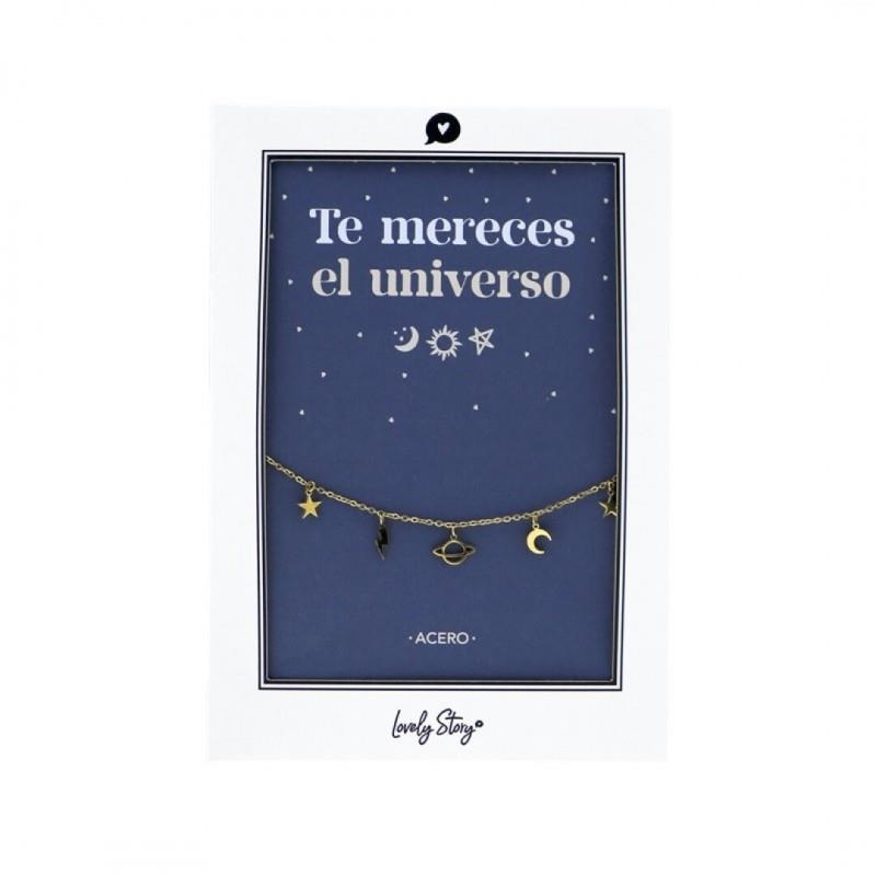 COLGANTE DE ACERO ESTRELLAS TE MERECES EL UNIVERSO | 8435458016105 | LOVELY STORY | Librería Castillón - Comprar libros online Aragón, Barbastro