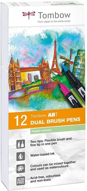 DUAL BRUSH ROTULADOR ESTUCHE 12 COLORES PASTEL 20564 | 4003198104136 | Librería Castillón - Comprar libros online Aragón, Barbastro