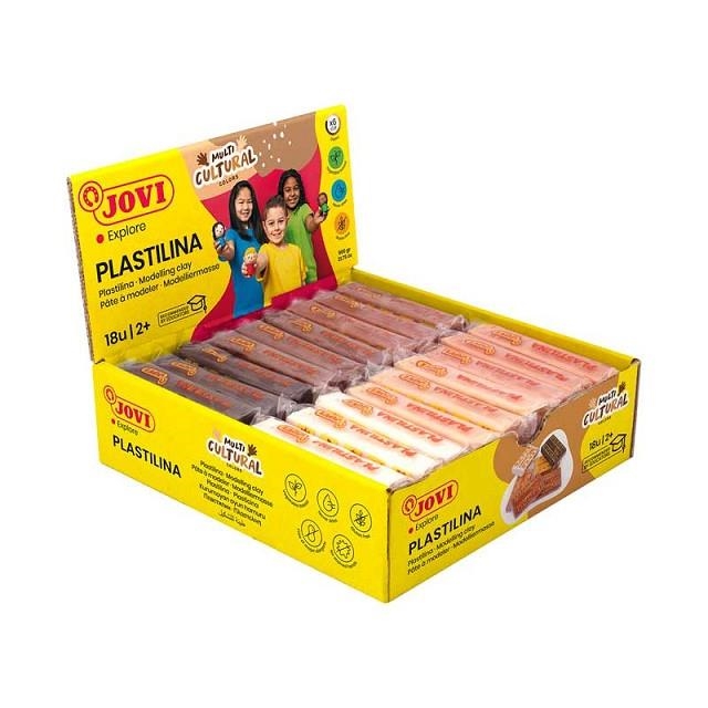 CAJA PLASTILINA JOVI 18 PASTILLAS COLORES MULTI CULTURAL | 8412027032308 | Librería Castillón - Comprar libros online Aragón, Barbastro