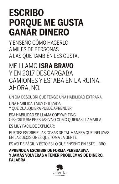 Escribo porque me gusta ganar dinero | 9788413441290 | Bravo, Israel | Librería Castillón - Comprar libros online Aragón, Barbastro