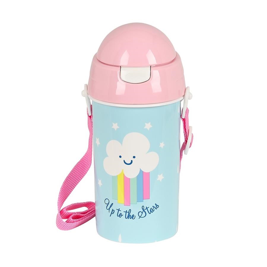 BOTELLA 500ML APERTURA AUTOMÁTICA CON PAJITA GLOWLAB KIDS NUBE | 8412688466269 | Librería Castillón - Comprar libros online Aragón, Barbastro