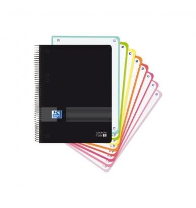 CUADERNO EUROPEAN OXFORD ESPIRAL A5+ 160 90GR 8 COLORES CDL 5X5 TAPA PLASTICO OPACO NEGRO | 8412771042820 | Librería Castillón - Comprar libros online Aragón, Barbastro