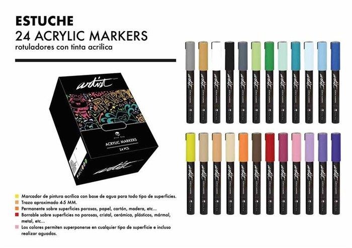 ROTULADORES ACRYLIC MARKERS GAMA ARTIST 24 COLORES | 8431234180022 | Librería Castillón - Comprar libros online Aragón, Barbastro