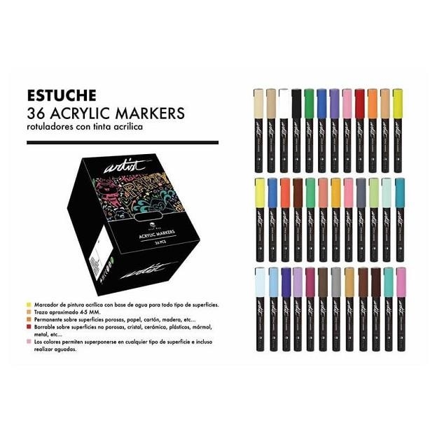 ROTULADORES ACRYLIC MARKERS GAMA ARTIST 36 COLORES | 8431234180039 | Librería Castillón - Comprar libros online Aragón, Barbastro