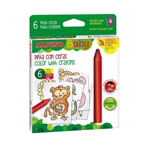 Set de 6 Ceras y 6 Cartas para Colorear Alpino Baby | 8413240606901 | Librería Castillón - Comprar libros online Aragón, Barbastro