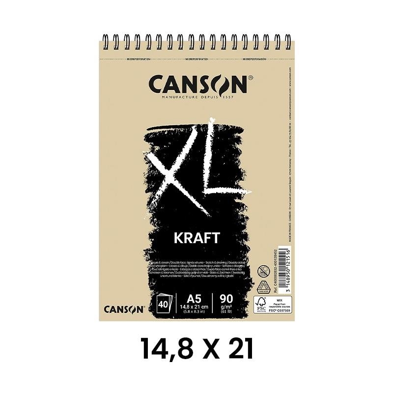 BLOC KRAFT CANSON XL A5 40 HOJAS 90 GRAMOS | 3148950121516 | Librería Castillón - Comprar libros online Aragón, Barbastro