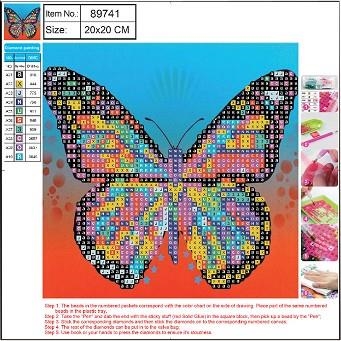 Mosaico de diamantes "mariposa" 20x20 cm SE89741 | 4030969897416 | Librería Castillón - Comprar libros online Aragón, Barbastro