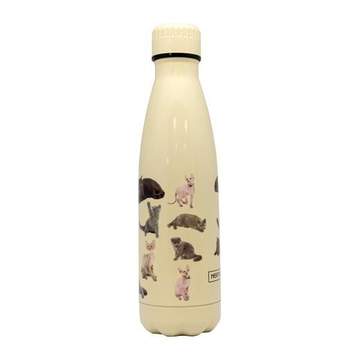 BOTELLA NERTHUS GATOS AMARILLA 500ML DOBLE PARED | 8436588851970 | Librería Castillón - Comprar libros online Aragón, Barbastro