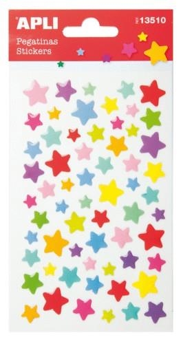 PEGATINAS ESTRELLAS COLOR 1 HOJAS APLI 13510 | 8410782135104 | Librería Castillón - Comprar libros online Aragón, Barbastro