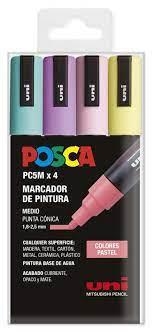 POSCA PC5M/4C ESTUCHE 4 ROTULADORES PASTEL | 8435009952951 | Librería Castillón - Comprar libros online Aragón, Barbastro