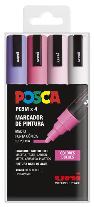 POSCA PC5M/4C ESTUCHE 4 ROTULADORES COLORES DULCES | 8435009954894 | Librería Castillón - Comprar libros online Aragón, Barbastro