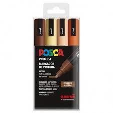 POSCA PC5M/4C ESTUCHE 4 ROTULADORES COLORES MADERA | 8435009954900 | Librería Castillón - Comprar libros online Aragón, Barbastro