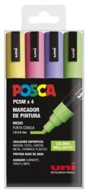 POSCA PC5M/4C ESTUCHE 4 ROTULADORES COLORES BRILLANTES | 8435009954917 | Librería Castillón - Comprar libros online Aragón, Barbastro