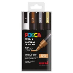 POSCA PC5M/4C ESTUCHE 4 ROTULADORES COLORES GALXIA (METALIZADOS) | 8435009954931 | Librería Castillón - Comprar libros online Aragón, Barbastro