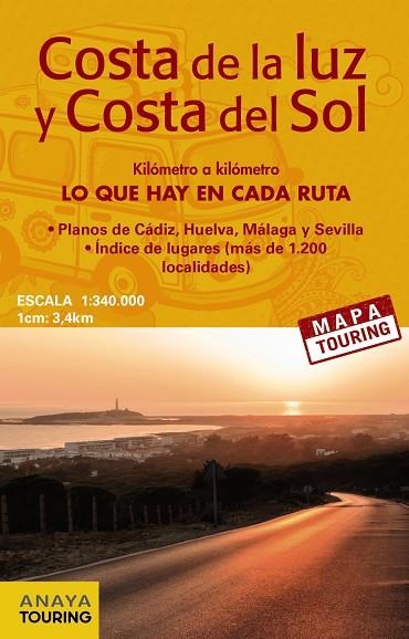 Mapa de carreteras de la Costa de la Luz y Costa del Sol (desplegable), escala 1 | 9788499358529 | Anaya Touring | Librería Castillón - Comprar libros online Aragón, Barbastro