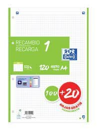 RECAMBIO OXFORD A4 100 H CUADRÍCULA 5 MM BANDA COLOR VERDE CLARO | 8412771041496 | Librería Castillón - Comprar libros online Aragón, Barbastro