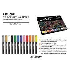 ROTULADORES ACRYLIC MARKERS GAMA ARTIST 12 COLORES | 8431234180015 | Librería Castillón - Comprar libros online Aragón, Barbastro