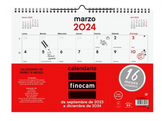 CALENDARIO PARED L 16 MESES FINOCAM | 8422952360032 | Librería Castillón - Comprar libros online Aragón, Barbastro