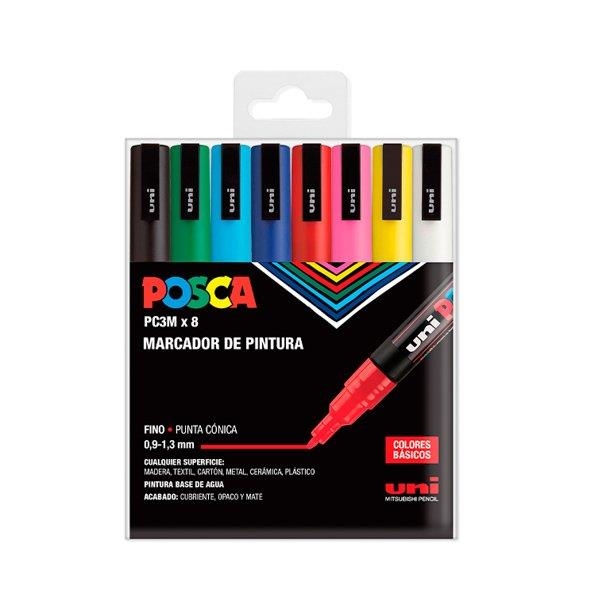 POSCA PC3M/8C ESTUCHE 8 ROTULADORES COLORES BASICOS | 8435009951480 | Librería Castillón - Comprar libros online Aragón, Barbastro