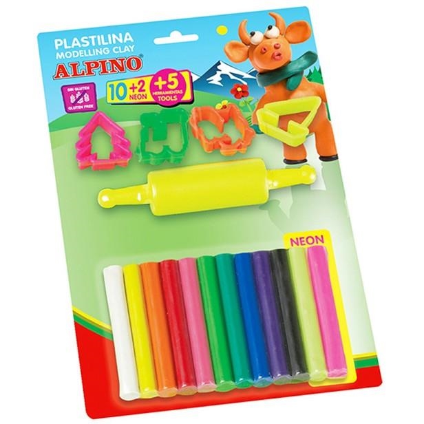 PLASTILINA ALPINO EN BLISTER 10+2 ROLLITOS DE 17 GR + HERRAMIENTAS MODELADO | 8413240461074 | Librería Castillón - Comprar libros online Aragón, Barbastro