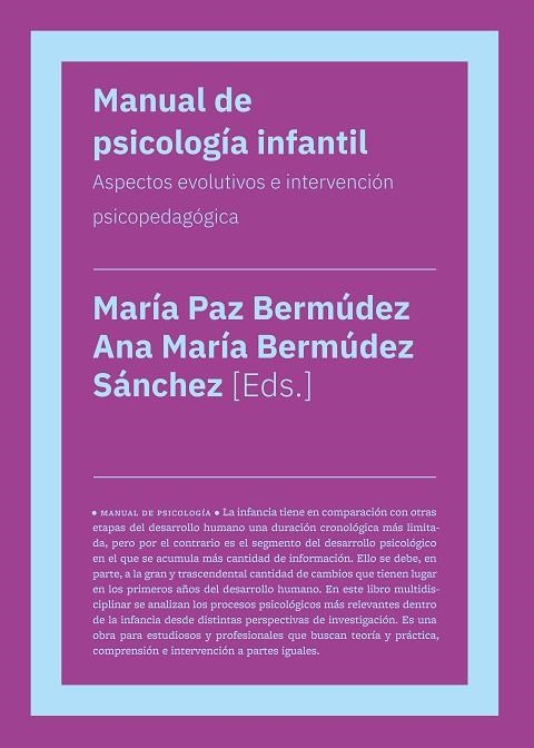 MANUAL DE PSICOLOGIA INFANTIL | 9788419154378 | Bermúdez, María Paz / Bermúdez Sanchez, Ana María | Librería Castillón - Comprar libros online Aragón, Barbastro