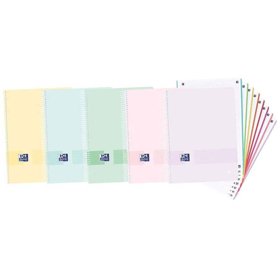 CUADERNO EUROPEAN OXFORD ESPIRAL A4+ 160 90GR 8 COLORES CDL 5X5 TAPA PLASTICO PASTEL | 8412771042783 | Librería Castillón - Comprar libros online Aragón, Barbastro