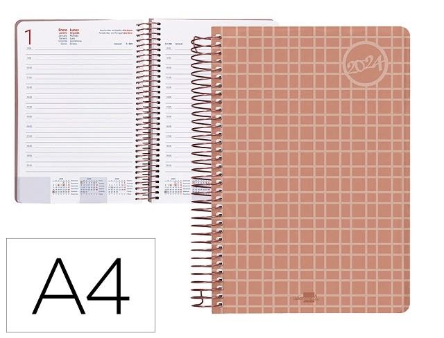 Agenda espiral liderpapel classic a4 2024 1 dia pagina portada polipropileno papel 70 gr color ROSA | 8423473057654 | Librería Castillón - Comprar libros online Aragón, Barbastro