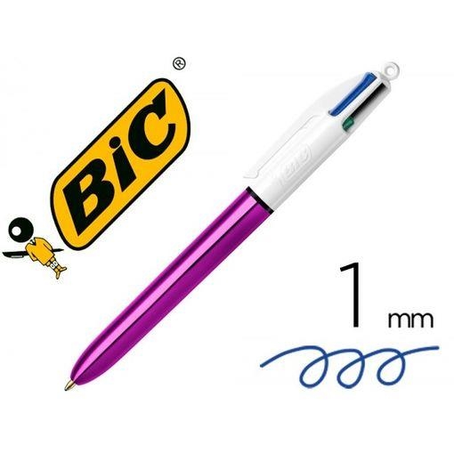 BOLIGRAFO BIC 4 COLORES SHINE MORADO PUNTA 1MM | 3086123502901 | Librería Castillón - Comprar libros online Aragón, Barbastro