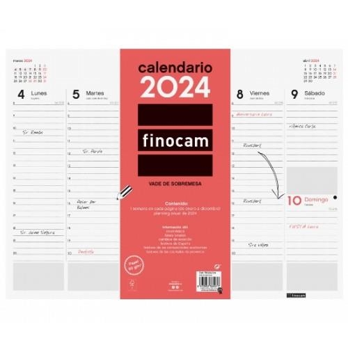 CALENDARIO FINOCAM VADE SVV ESCR.42X31 2024+ | 8422952364917 | Librería Castillón - Comprar libros online Aragón, Barbastro